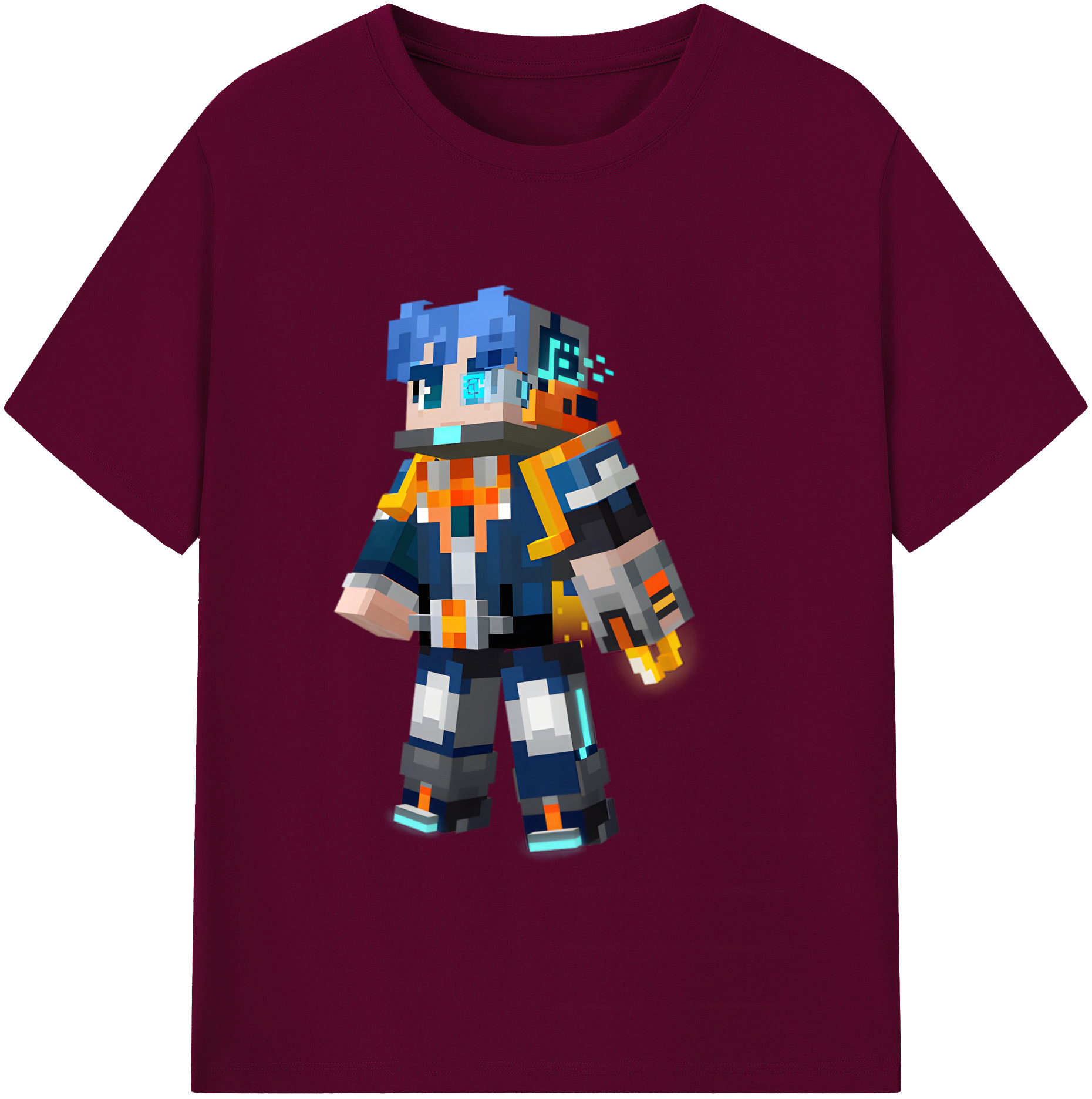 （画像用） マインクラフト ブロックの世界 Minecraft MC Block world レディースカジュアルプリントTシャツ（綿100％）